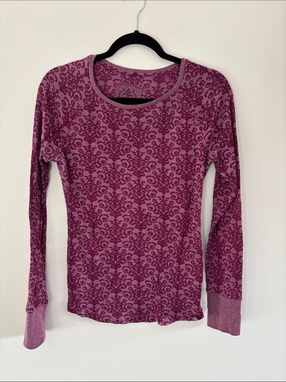 Prana Rose Pink Patterned Long Sleeve Top